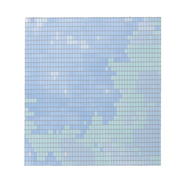 Abstract Blue Square Pattern Notepad (Front)