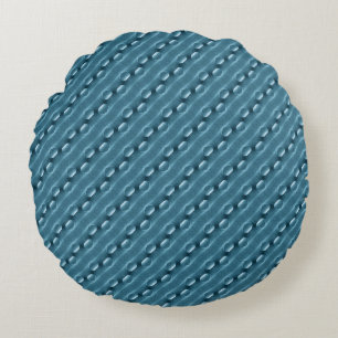 Abstract blue steel pattern round cushion