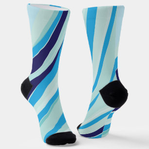 Abstract Blue Stripe Socks