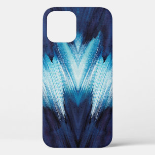 Abstract blue stroke watercolor , paint high-resol iPhone 12 case