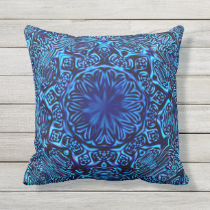 Abstract Blue Sun Cushion