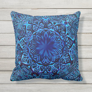 Abstract Blue Sun Cushion