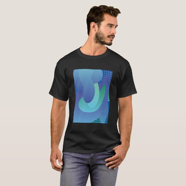 abstract blue T-Shirt (Front Full)