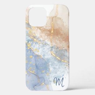 Abstract Blue, Taupe and Gold Case-Mate iPhone Cas 12 Pro Case