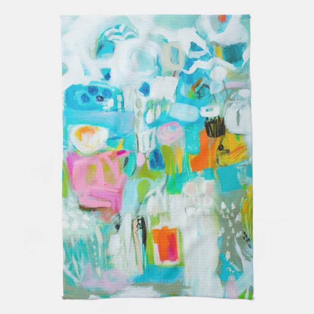 Abstract Blue Tea Towel (Vertical)
