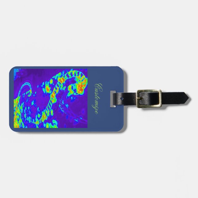 abstract blue Thunder_Cove Luggage Tag (Front Horizontal)