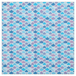 Abstract Blue Tones Mermaid Scale Pattern Fabric