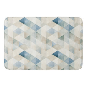 Abstract Blue Tranquil Beach Pattern Bath Mat