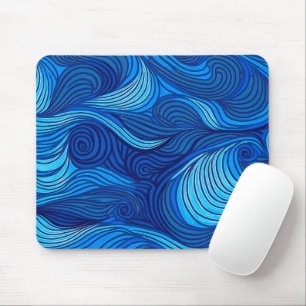 Abstract Blue Turquoise Ocean Water Waves   Mouse Pad