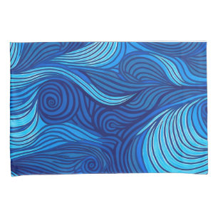 Abstract Blue Turquoise Ocean Water Waves   Pillowcase
