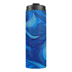 Abstract Blue Turquoise Ocean Water Waves   Thermal Tumbler