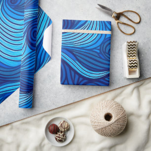 Abstract Blue Turquoise Ocean Water Waves   Wrapping Paper