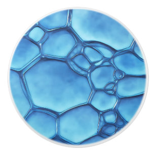 Abstract Blue Water Bubble Water Inspiration Aqua Ceramic Knob