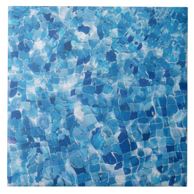 Abstract Blue Water Surface Ceramic Tile (Front)