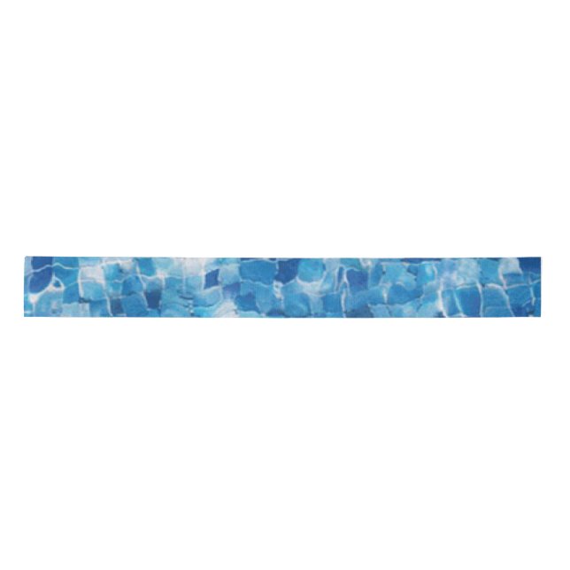 Abstract Blue Water Surface Satin Ribbon (Front)