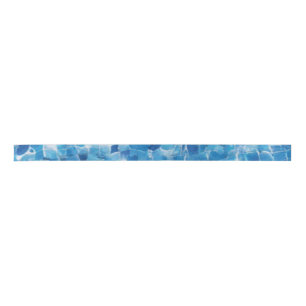 Abstract Blue Water Surface Satin Ribbon