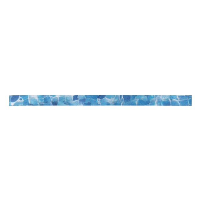 Abstract Blue Water Surface Satin Ribbon (Front)