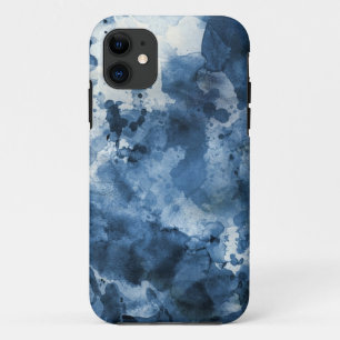 Abstract blue watercolor background iPhone 11 case