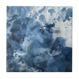 Abstract blue watercolor background ceramic tile