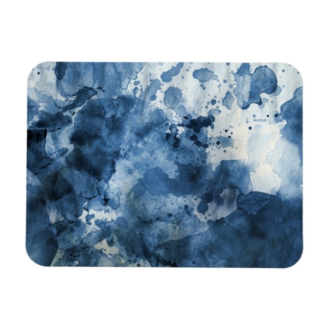 Abstract blue watercolor background magnet (Horizontal)