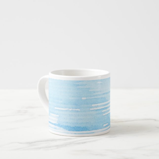 Abstract blue watercolor background, texture. 2 espresso cup (Front Left)