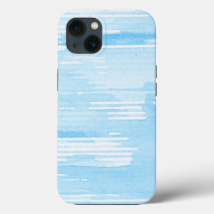 Abstract blue watercolor background, texture. 2 iPhone case