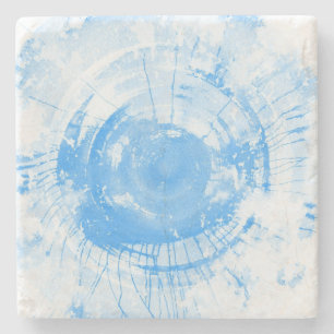 Abstract blue watercolor background, texture. 2 stone coaster
