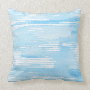 Abstract blue watercolor background, texture. cushion