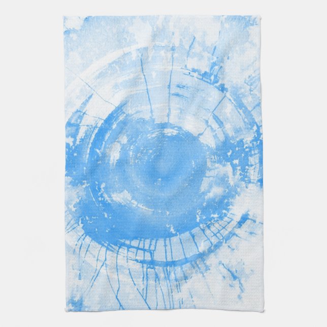 Abstract blue watercolor background, texture. tea towel (Vertical)