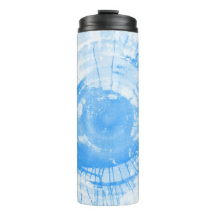 Abstract blue watercolor background, texture. thermal tumbler