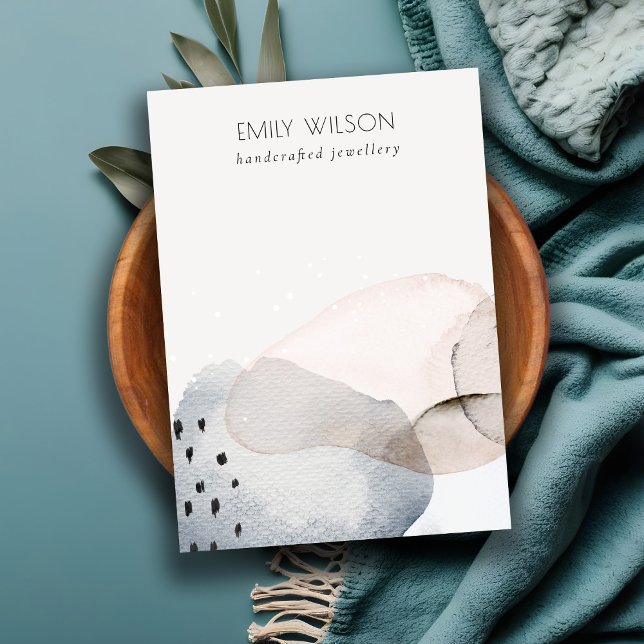 Abstract Blue Watercolor Blank Jewellery Display Business Card (Creator Uploaded)