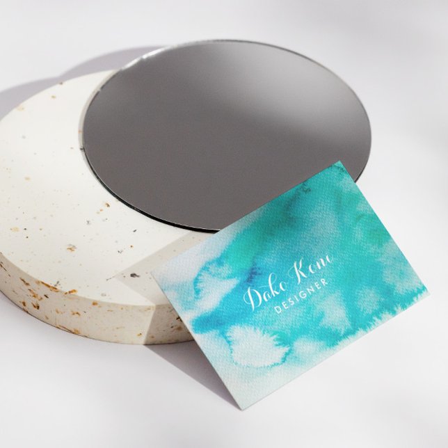Abstract Blue Watercolor Business Card (Creator Uploaded)