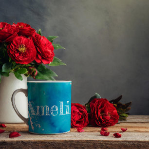 Abstract blue watercolor pattern  coffee mug