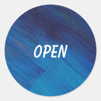 Abstract Blue Watercolor Round Sticker