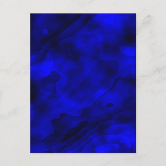 Abstract Blue Watercolour Paint Holiday Postcard (Front)