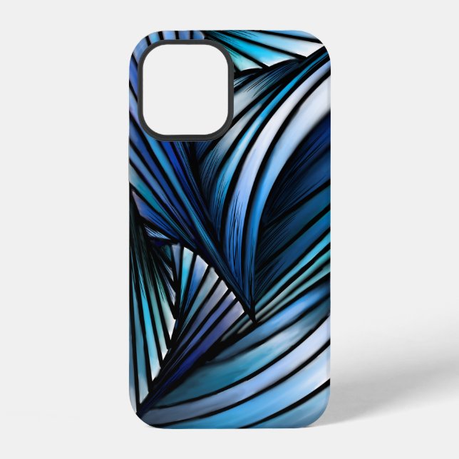Abstract blue wave iPhone case (Back)