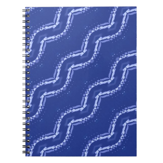 Abstract blue waves pattern notebook (Front)