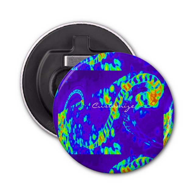 abstract blue waves Thunder_Cove Bottle Opener (Front)