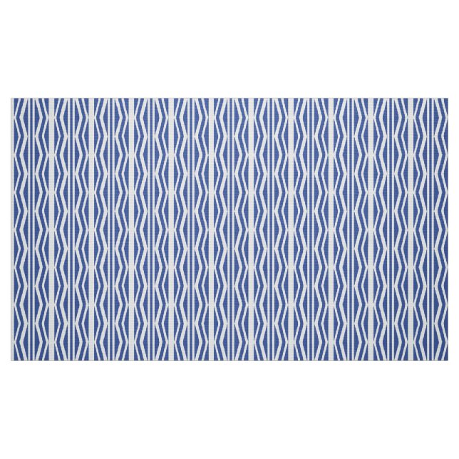 Abstract Blue White Geometric  Pattern Fabric (Fat Quarter)