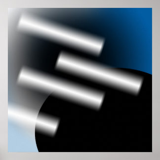 Abstract Blue with Rays of Light AP0005 Poster
