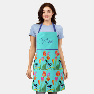 Abstract Blue Wren Australian Bird Birds Apron 