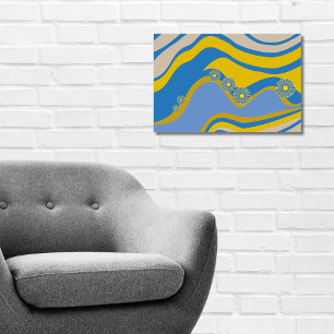 Abstract Blue Yellow Low Tide Poster