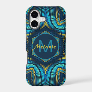 Abstract Blue Yellow Ornate Mandala Personalised
