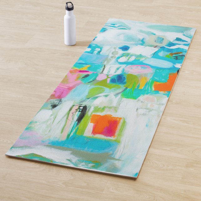 Abstract Blue Yoga Mat (In Situ)