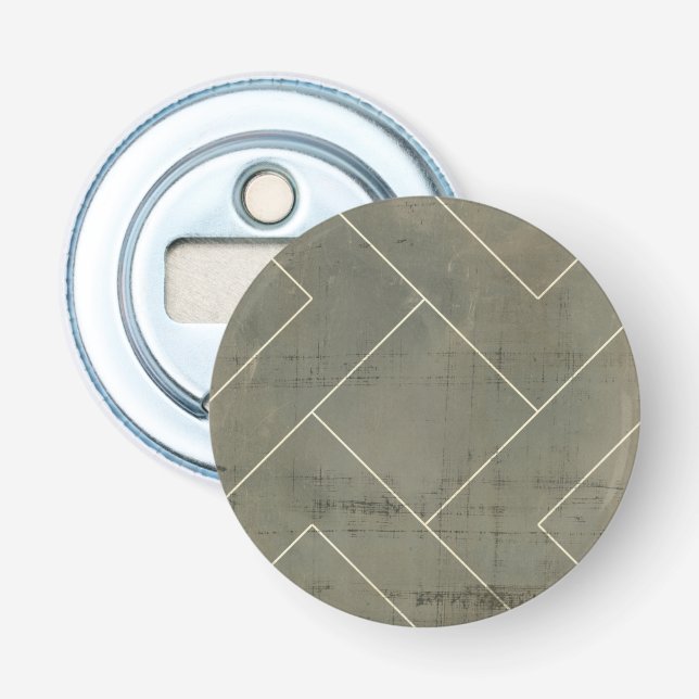 Abstract Blueprint with Geometric Shapes Bottle Opener (Front)