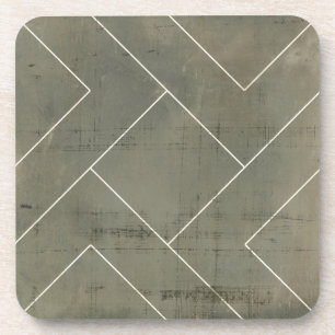 Abstract Blueprint with Geometric Shapes Coaster