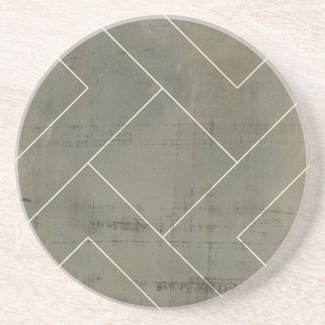 Abstract Blueprint with Geometric Shapes Coaster (Front)