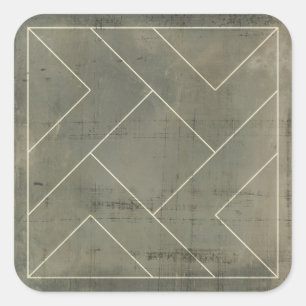 Abstract Blueprint with Geometric Shapes Square Sticker