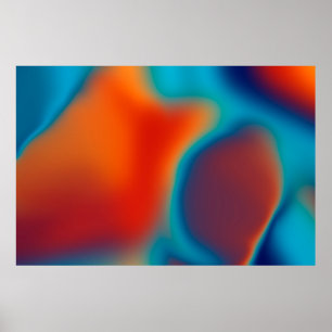 Abstract blur background with colorful blue-light  poster
