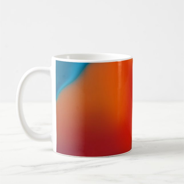 Abstract blur background with colourful blue-light coffee mug (Left)